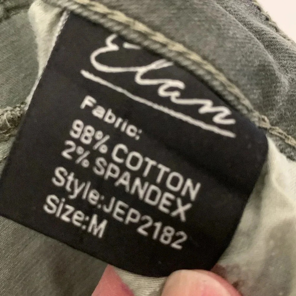 Elan Camo Camoflauge Button Fly Utility Zipper Stretch Skinny Jean Size M - Picture 10 of 11